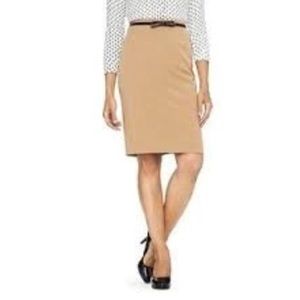 2/$20 🖤Merona tan lined pencil skirt side slits